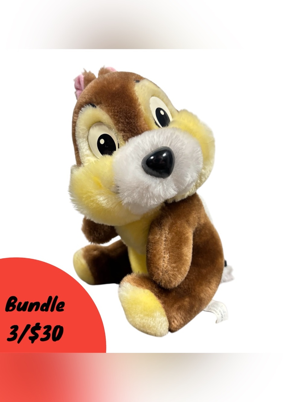 Disney Chip Plush Small Chipmunk Stuffed Toy Vintage Classic Disneyland World